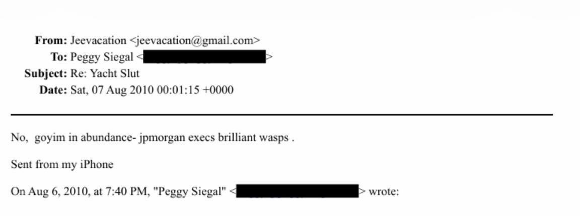 Original Epstein-Siegal Email Artifact - Yacht Slut
